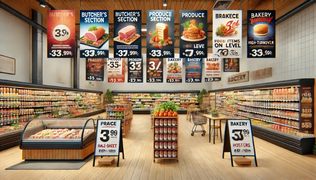 SUPERMERCADO: Como criar cartazes promocionais chamativos por setor